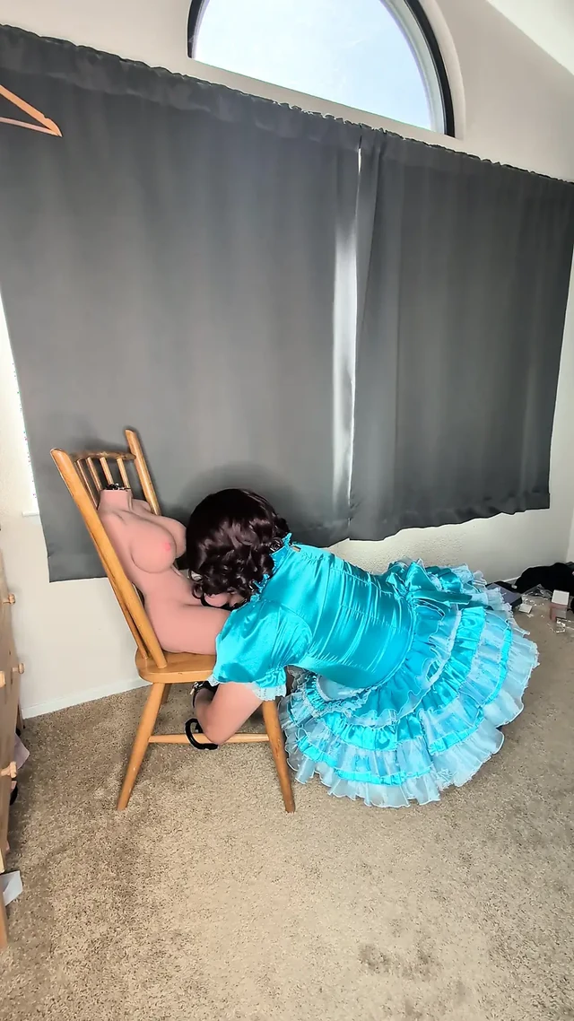 Sissy Maid Gets Her Collar Locked to Her Doll's Cock!