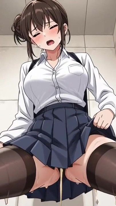 A picture of an office lady peeing in the toilet | Clip 1