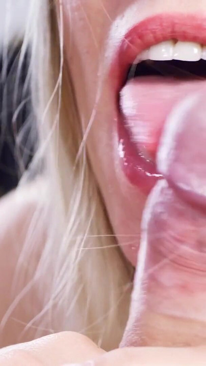 Jaw-dropping moment from "Do you like how I play with my friend's cock? Amateur blond girl gives tongue blowjob."
