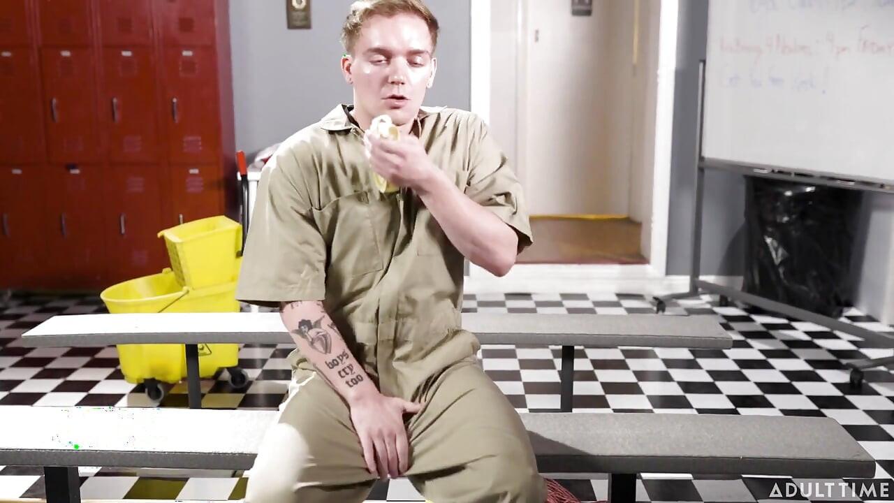 Adult Time - Pervert Janitor Hides in Locker Room but April Olsen Catches Him & They Fuck Hard