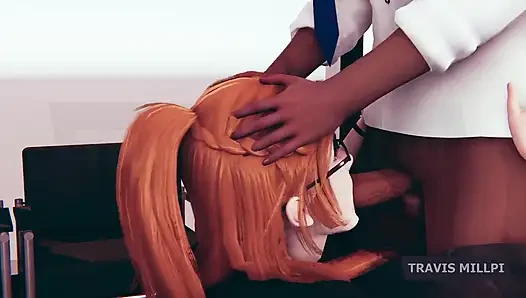 Rayuan kantor sama sekretaris semok rambut merah setelah hukuman berjam-jam