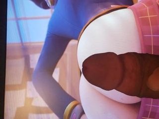 Creaming D.Va right on her Ass