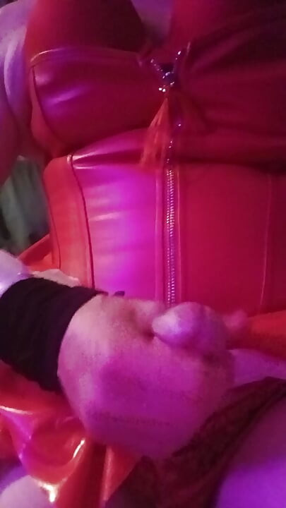 Panty boy trying ted leather and latex