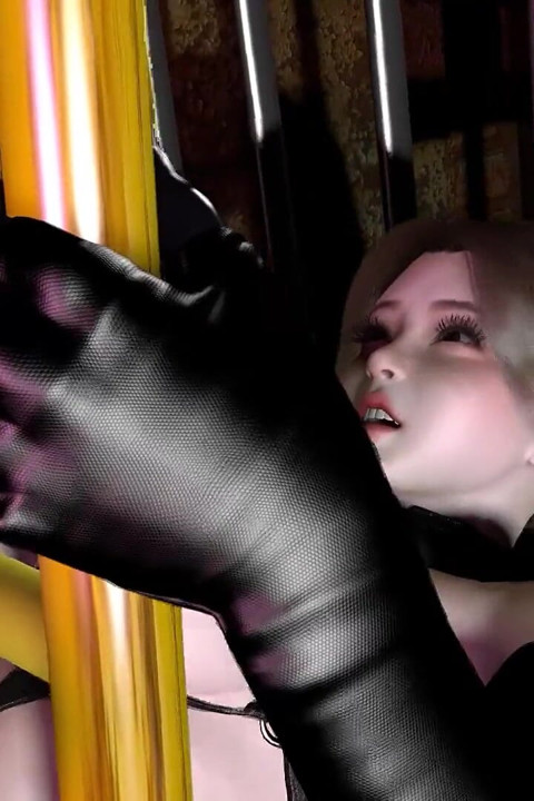 Asian Girl with Latex Hard Sex in the Dungeon