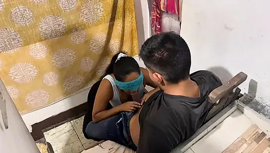 Stepfather has sex with his stepdaughter again, but this time he covers her eyes.