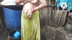Anita yadav bathing outside of new look