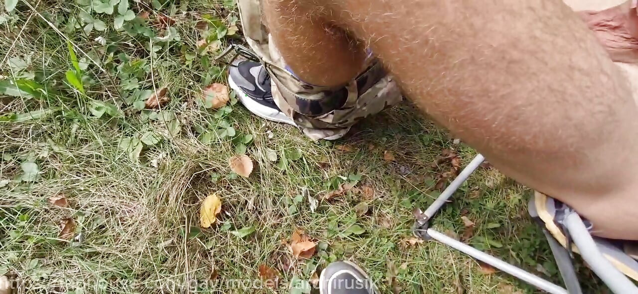 A Random Man Poured a Lot of Cum! a Military Guy Jerked off and Poured Cum on Me