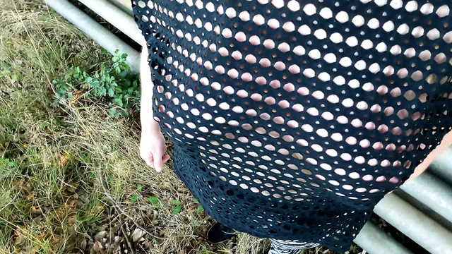 Right next to the cornfield, her tits beaten