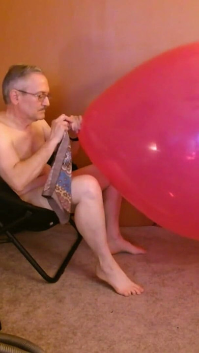 Balloonbanger 71) Giant Red Balloon Fuck -- follow up to video 70 | Clip 1