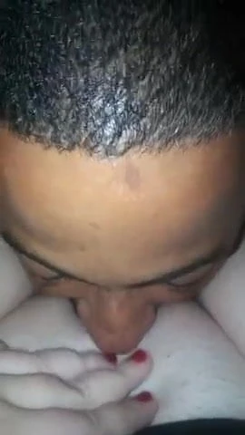 Black guy sucking on my pussy