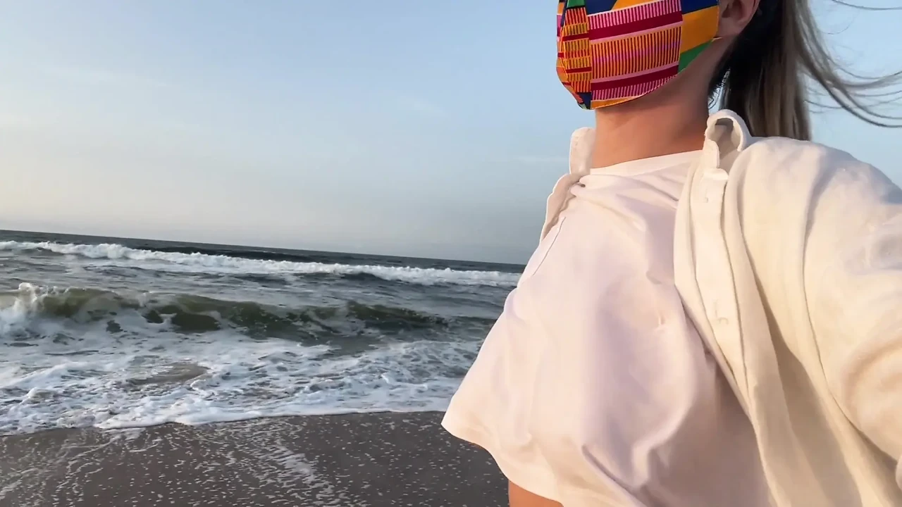 Blonde Amateur with Big Tits Is Walking Without a Bra