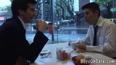 Twink co-workers get laid after coffee