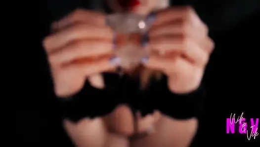 Sensual Red Lipstick Blowjob Vs Handjob with Masturbator. Double Cumshot...