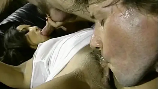 Ameican bir sürtük için klasik çift penetrasyon