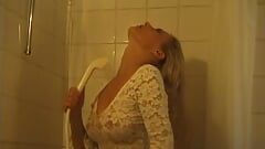 Michaela's first porn is an exhibitionist street whore masturbating her blonde pussy with a sex toy