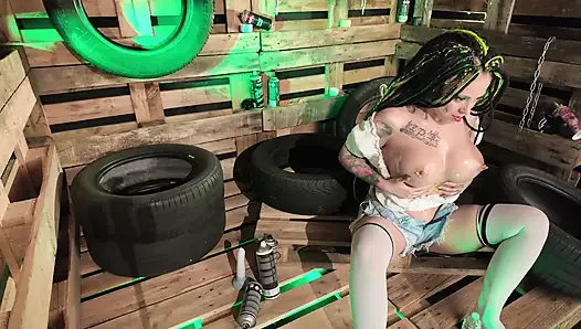 Oil tease on my big ass and tits