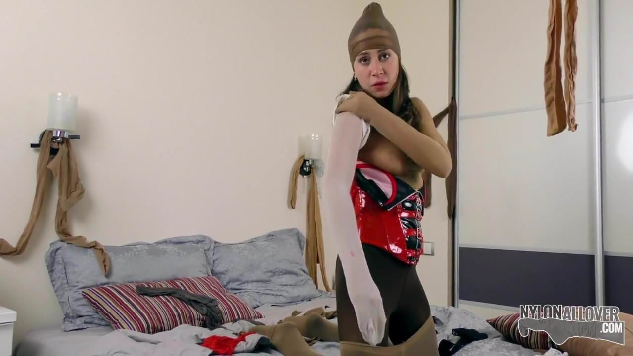 Hot slut needs to wear nylon all over