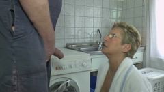 Angie German housewife pissing in kitchen