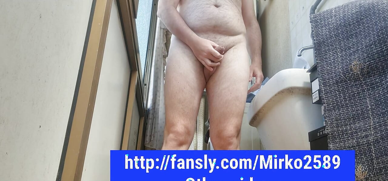 completely naked on the porch