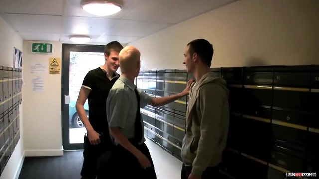 Blond Twink Fucked by 2 Studs