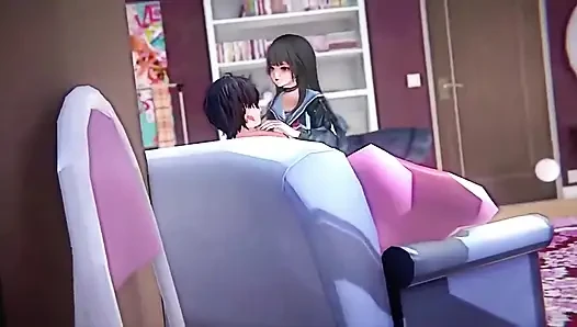 Titreyen dalgalar - chisa tutkulu seks ile gezgin yoğun inleme - 3d hentai animasyon