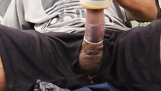 with rubber vagina