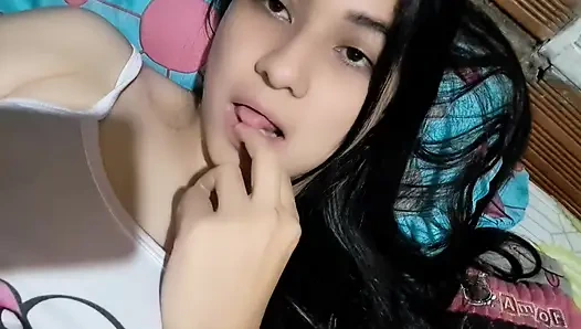 Fucking pillow naughty student waking up horny as fucked and masturbation itself