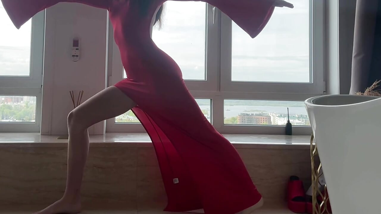 home relaxing - yoga - perfect transparent dress