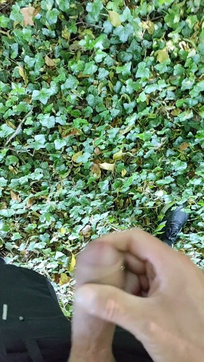 Horny wank in the forest