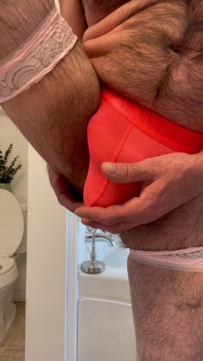 Orange thong and a nice view