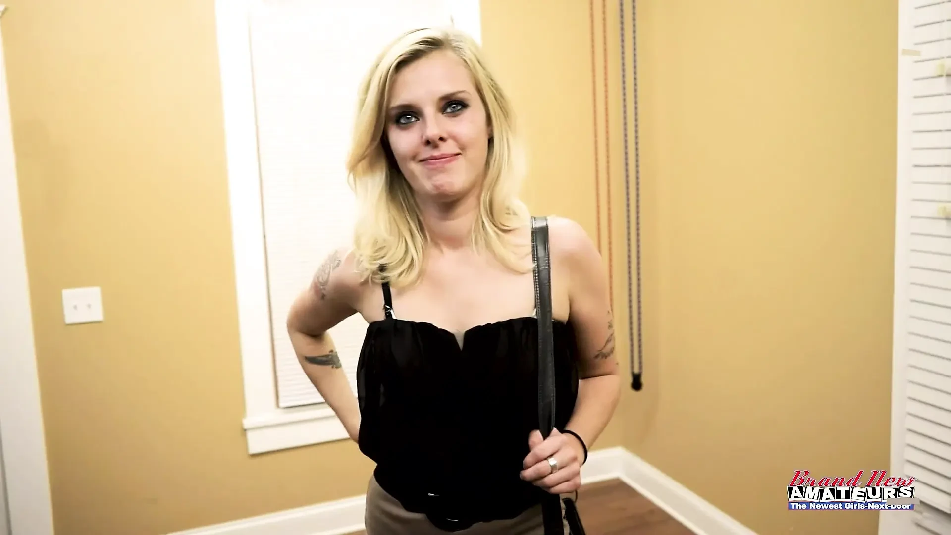 Skinny Inked Blonde Mya Jerks Off A Cock And Gets Rubbed With A Dildo!