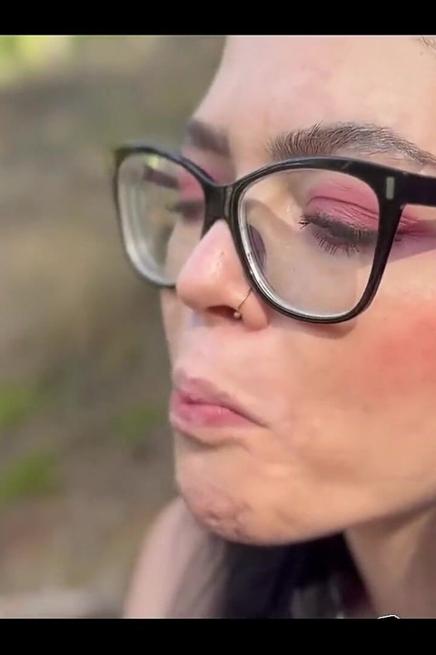 Smoking Cigarette and Blowjob Dildo in the Forest