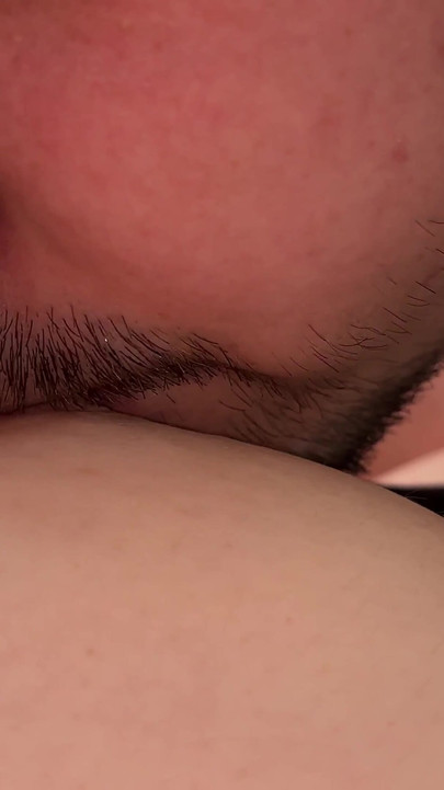 Captivating moment from "Breastfeeding for my grown bearded man"