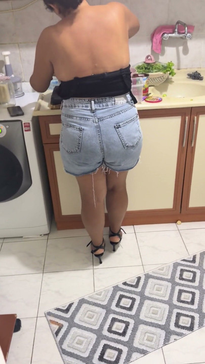 My big ass lover cooking in the kitchen is so | Clip 2