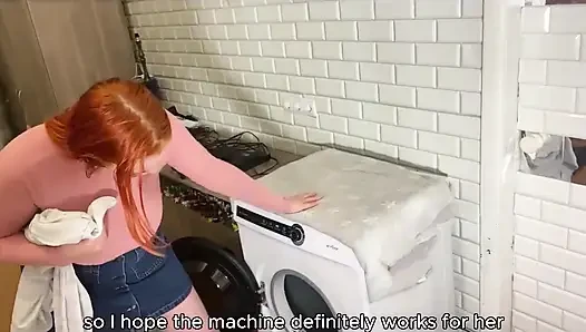 Stepmom Stuck in Washing Machine and Stepson Inserts Huge Cock Into Her Pussy: S1e12