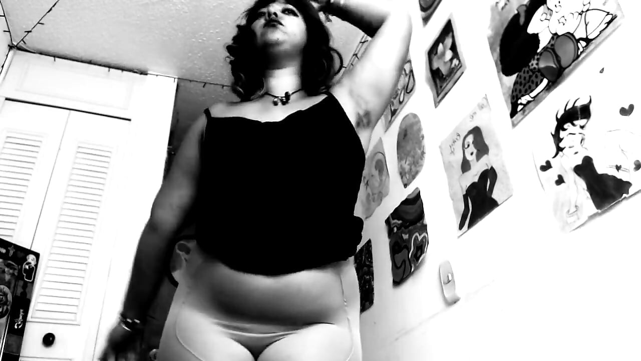 Silent Cinema and Black and White Vintage Girl Seducing You with Stockings, Dress and Heels