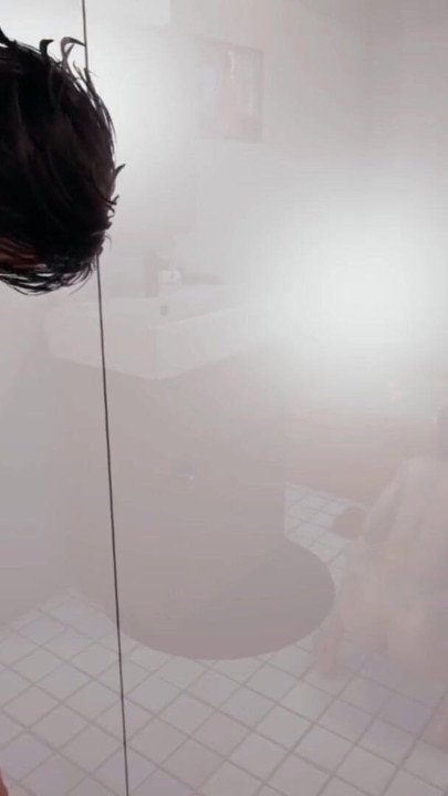 Stepson Jerking Cock While Watching Japanese Stepmom Masturbating Pussy In Bathroom | Clip 1