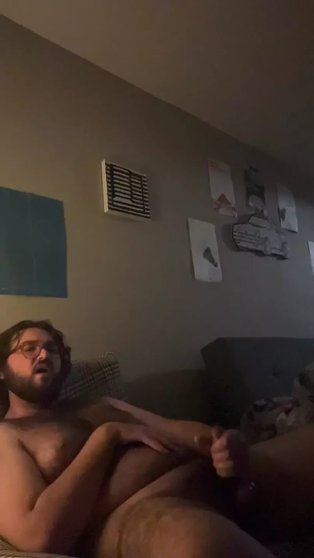 hairy bear cub cums on belly fur