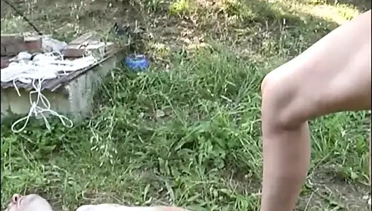 A Dirty MILF in the Park Gets Fucked and Fucked in the Ass by Her Young Friends