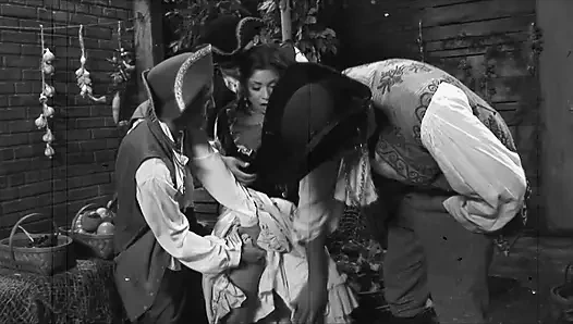 Cute latina in ganbang action