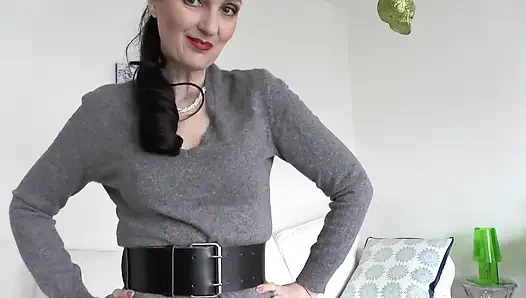 Belt Fitting in the Living Room, Part 3, Lady Victoria Valente