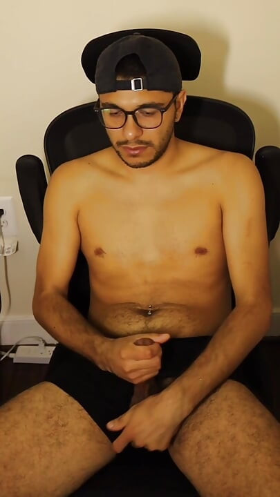 Up View of me jacking off to porn