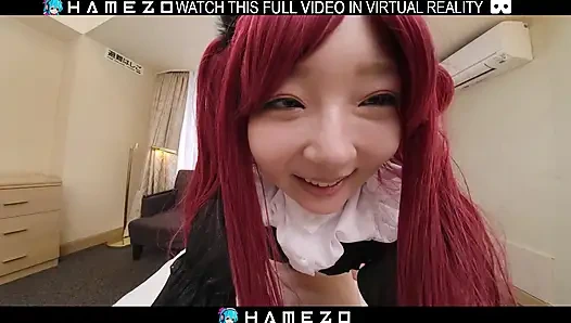 Red haired sexy Japanese girl Kotone Fujiki had hot sex with her partner in VR