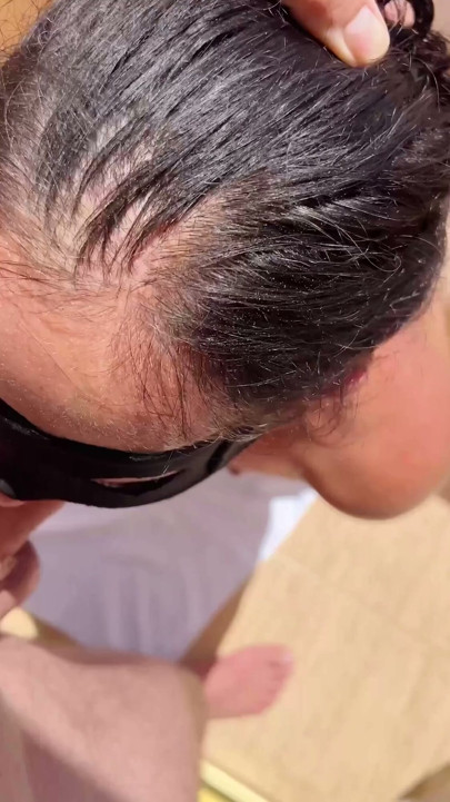 Filthy MILF On Holiday give naked BJ on Balcony in the Sun | Clip 1