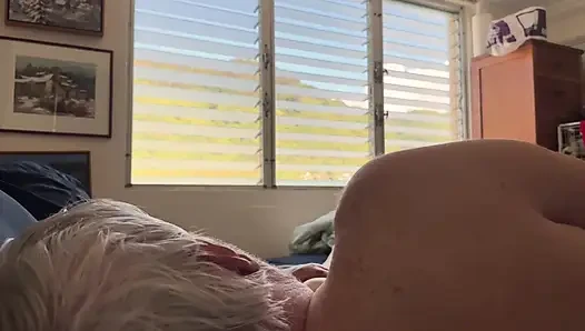 Spreading her legs and doing what comes next