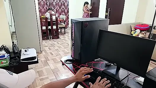 Big-titted, big-assed stepmom fucks her stepson while her husband is at work.