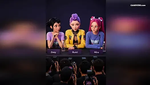 Algorithmic Exposure: AI-Generated Phone Tape of Rumi, Zoey & Mira