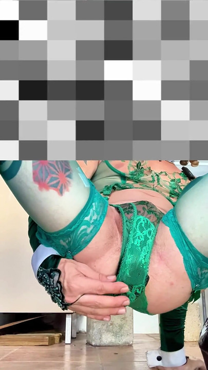 Cute Femboy Very Sexy Stocking Lingerie Showing His Panties Outside