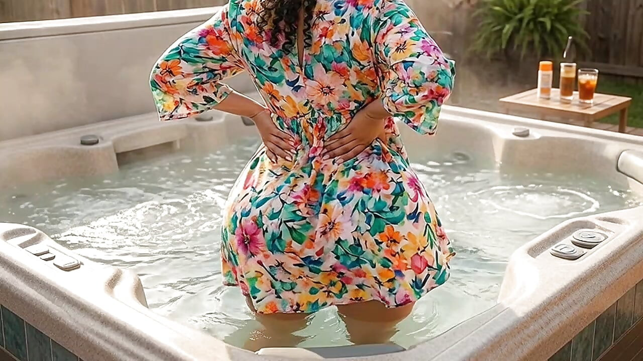 Petite Big Ass Girl Twerking in Floral Dress