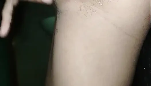 Hidden in the bathroom she masturbates